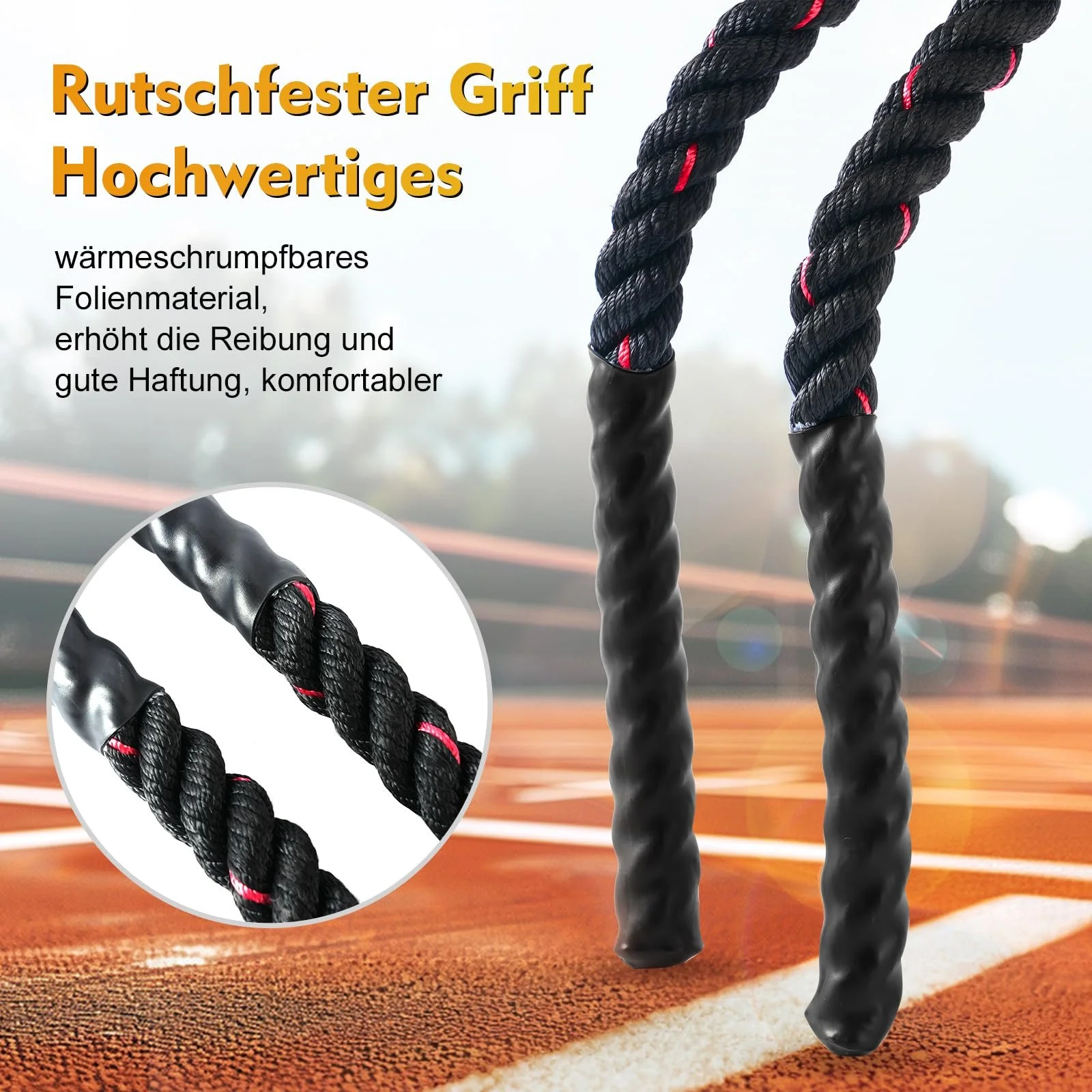 Скакалка обтяжена 1 кг 3 м із захисним покриттям та сітчастим мішком у комплекті, фото №3
