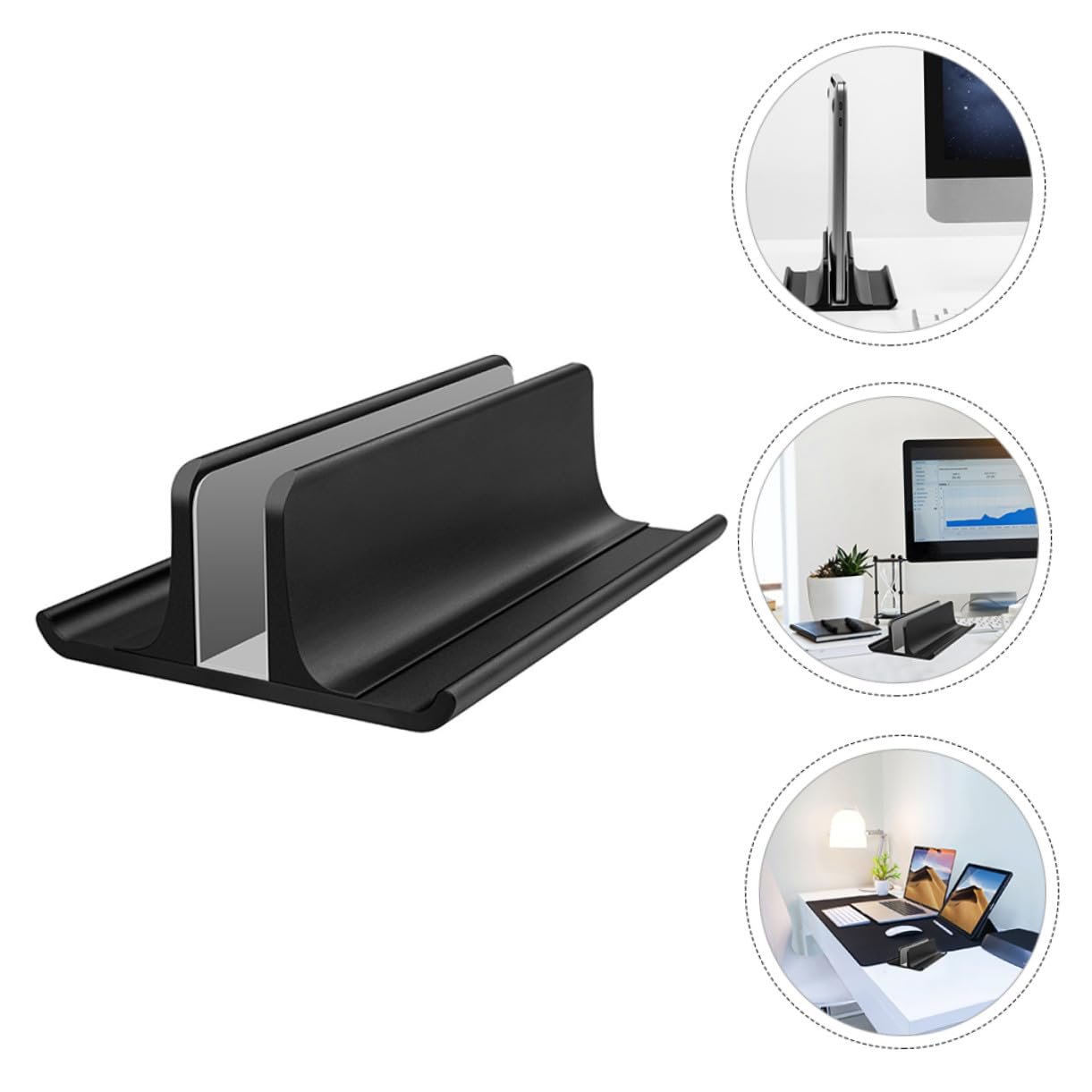 Вертикальна підставка для ноутбука Алюміній Охолоджуюча з нержавіючого легкого металу Нековзна, фото №7