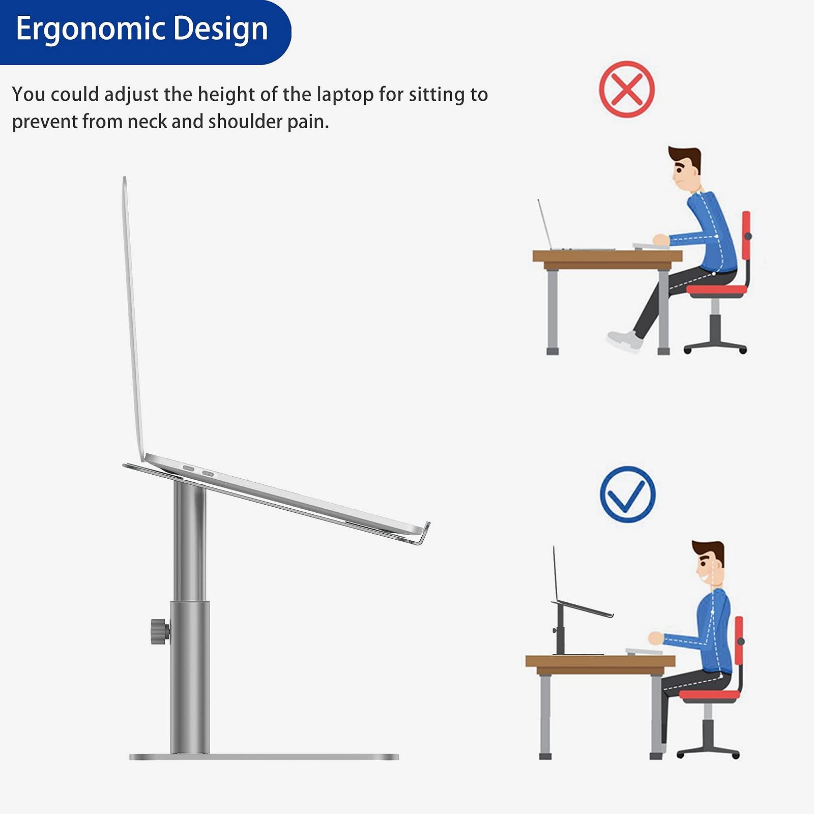 Подставка для ноутбука BESIGN LSX6N, регулируемая эргономичная подставка для ноутбука, совместимая с ноутбуками 10-15,6 дюймов, черная, фото №8 Подставка для ноутбука BESIGN LSX6N, регулируемая эргономичная подставка для ноутбука, совместимая с ноутбуками 10-15,6 дюймов, черная, фото №8