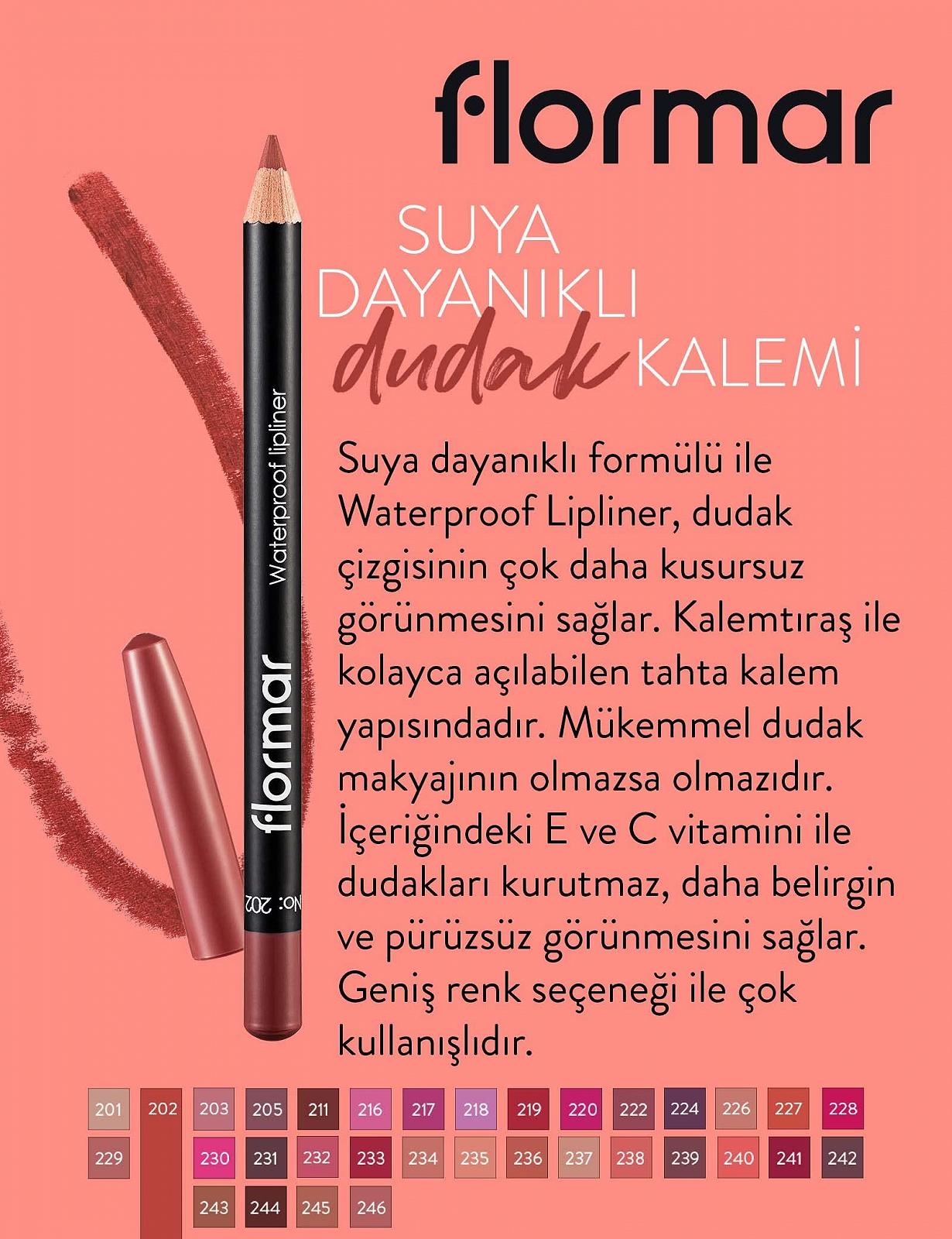Олівець для губ Flormar Водостійкий 202 Ніжний Рожево-Коричневий, фото №3