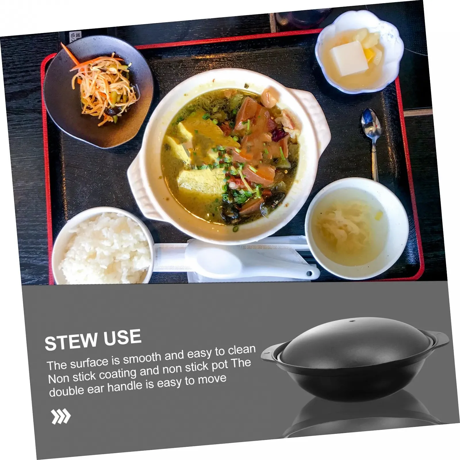 Каструля алюмінієва чорна жаростійка з кришкою антипригарна для рису та тушкування, фото №7