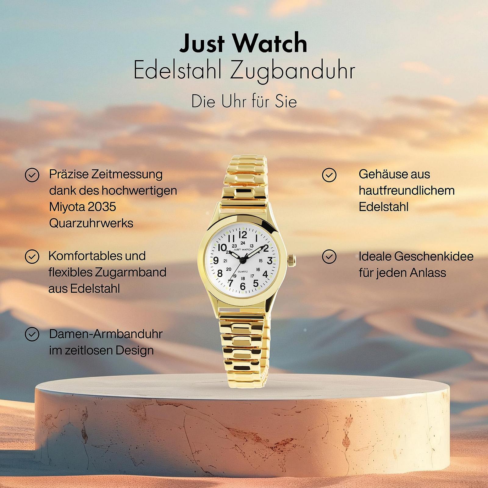 Женские часы Just Watch Lumina, стальной браслет, легко читаемые, 27.5 мм, 14 мм, люминесцентные стрелки, 24-часовой дисплей, фото №2 Женские часы Just Watch Lumina, стальной браслет, легко читаемые, 27.5 мм, 14 мм, люминесцентные стрелки, 24-часовой дисплей, фото №2