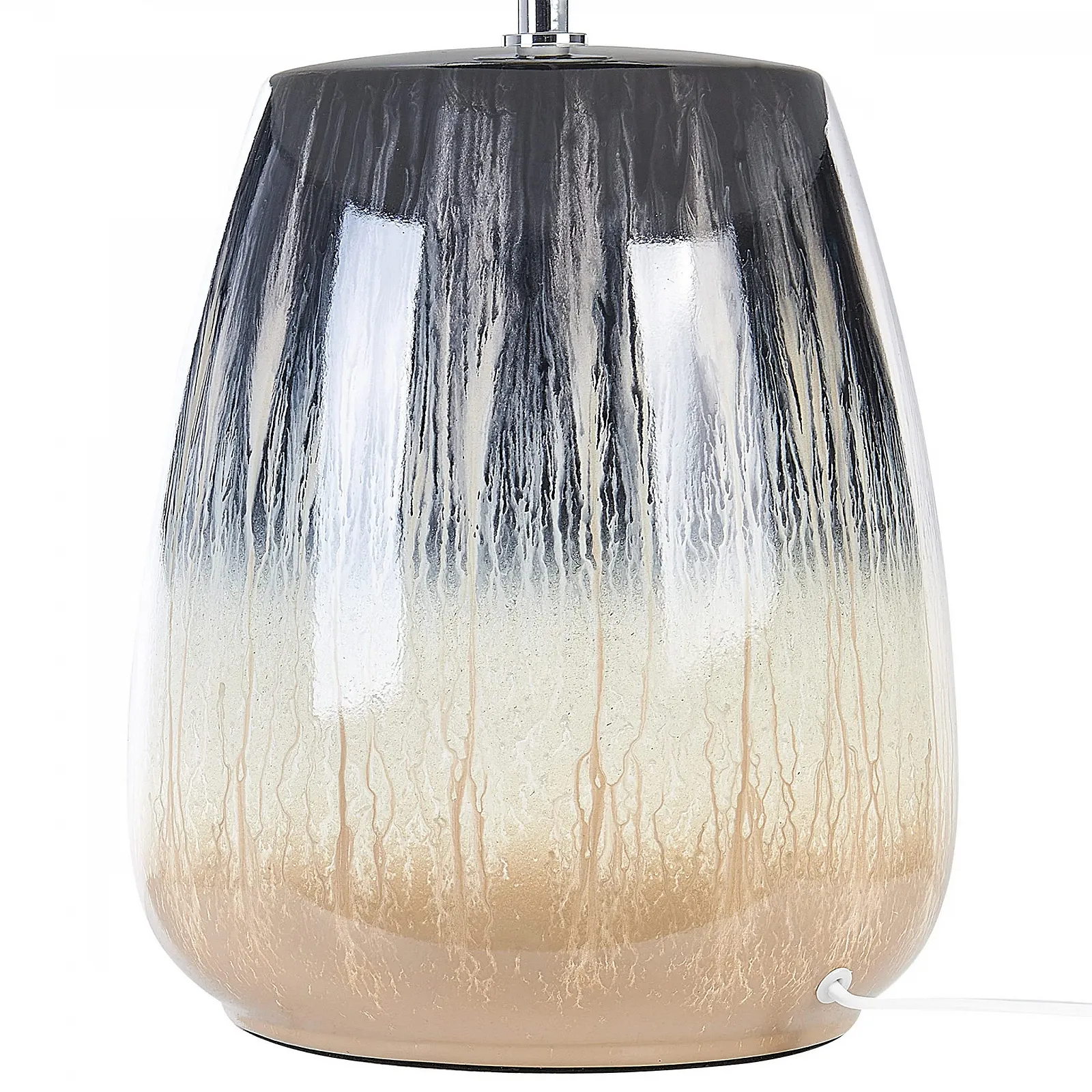 Настільна лампа Beliani Cidra Ceramic Handmade Сірий та бежевий, фото №6