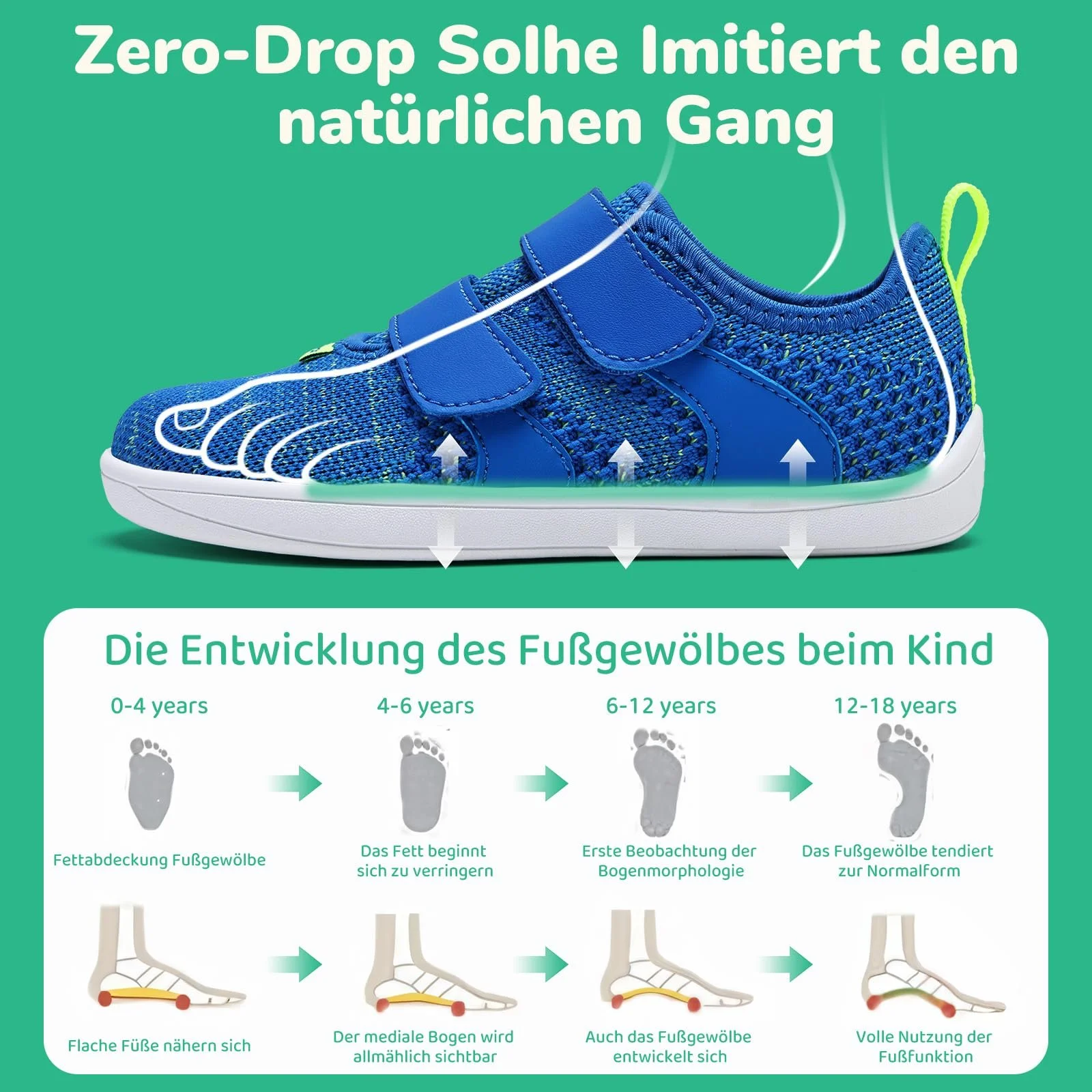 Кросівки IceUnicorn Дитячі широкі Кросівки для хлопчиків і дівчаток Мінімалістичні, фото №4