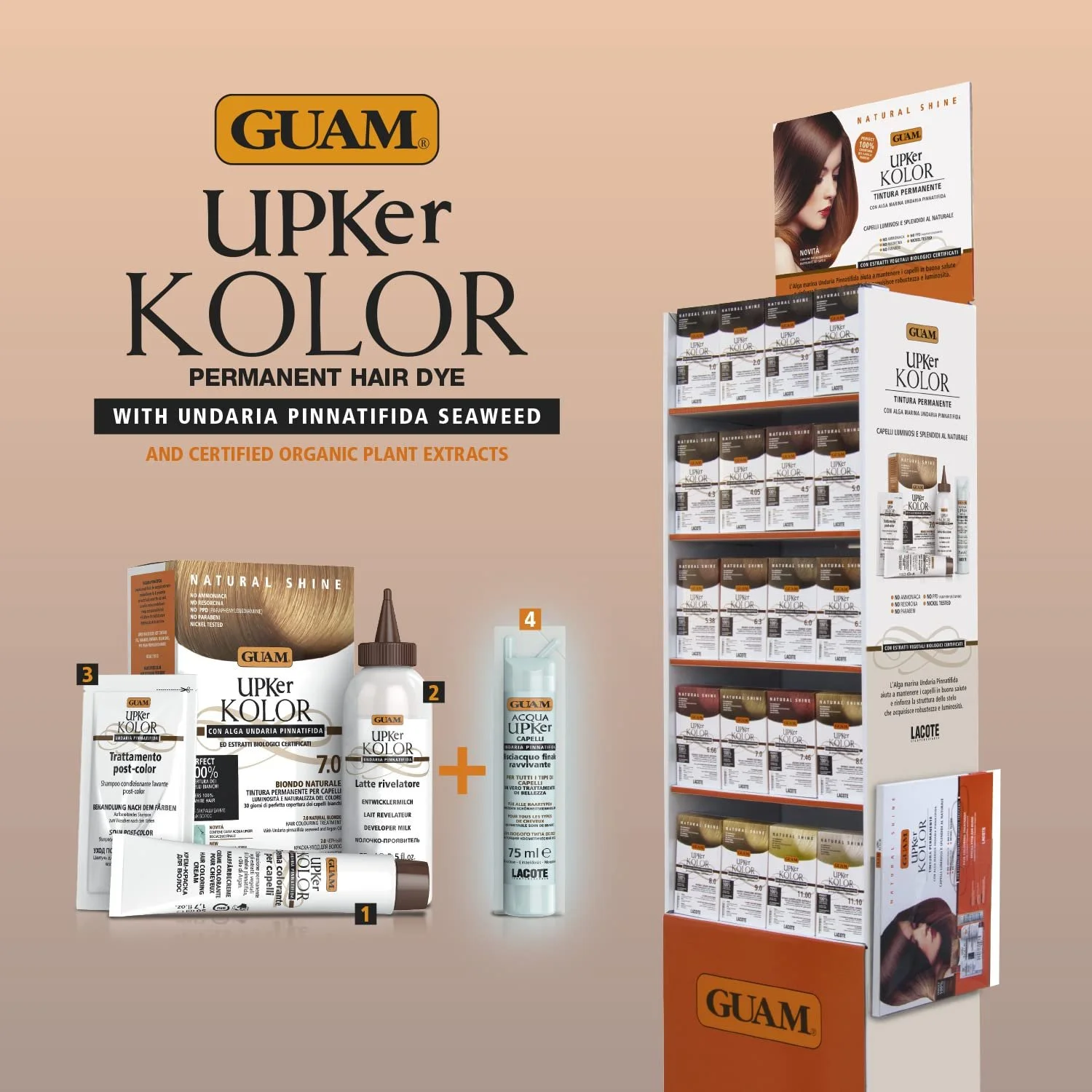Фарба для волосся Guam Upker Kolor Natural Permanent 5.0 Світло-коричневий, фото №5 Фарба для волосся Guam Upker Kolor Natural Permanent 5.0 Світло-коричневий, фото №5