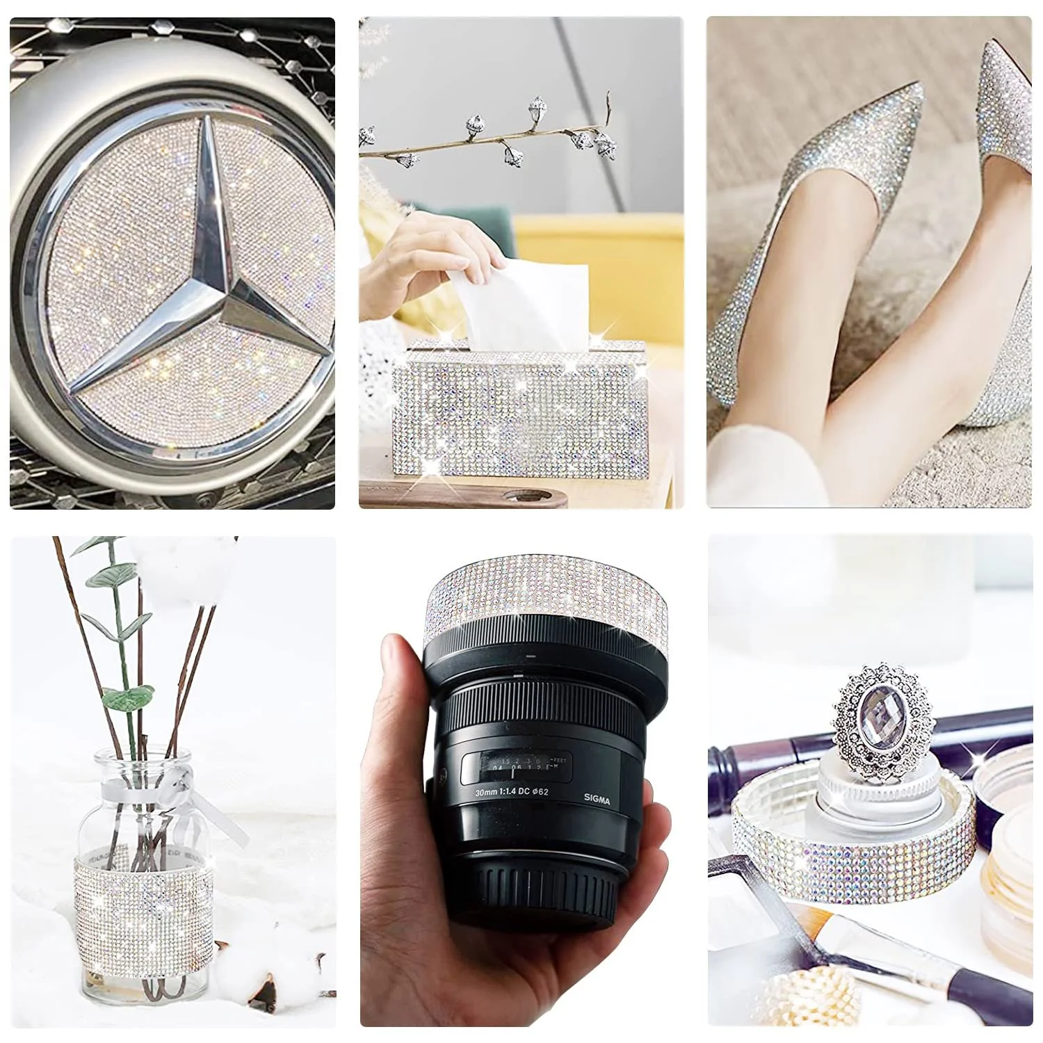 Хрустальная стразовая лента 3 ярда, самоклеящаяся лента со стразами, 2 мм стразы, 12 рядов, фото №6