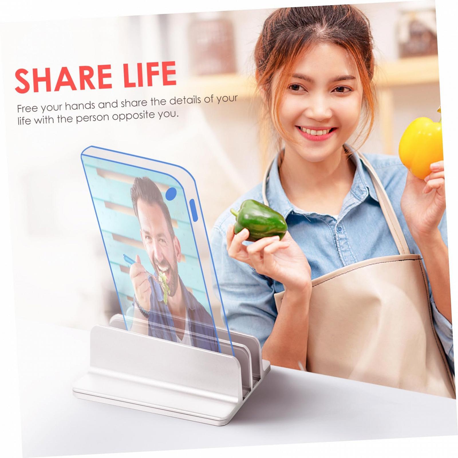 Регульована Підставка для Ноутбука з Алюмінієвого Сплаву з Подвійними Слотами Вертикальний, фото №5