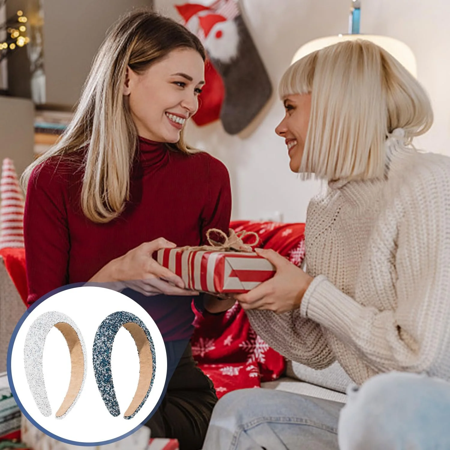 Набір обручів на голову з кристалами (2 шт.), фото №6