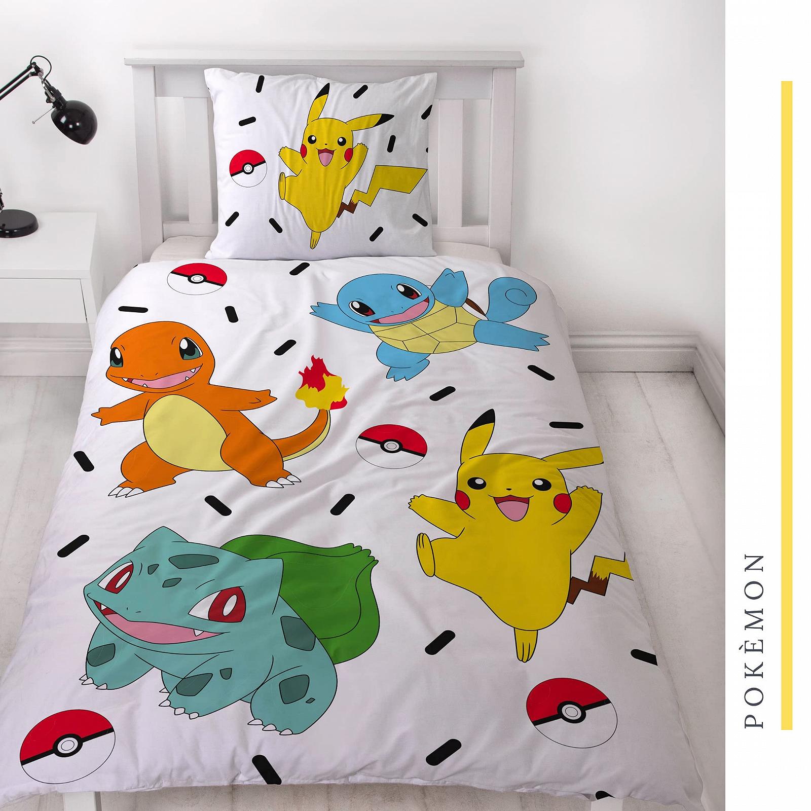 Постільна білизна Character World Pokemon 135 x 200 см + 80 x 80 см · Pokémon Pikachu & Friends Game · 100% бавовна · 2 предмети, фото №4