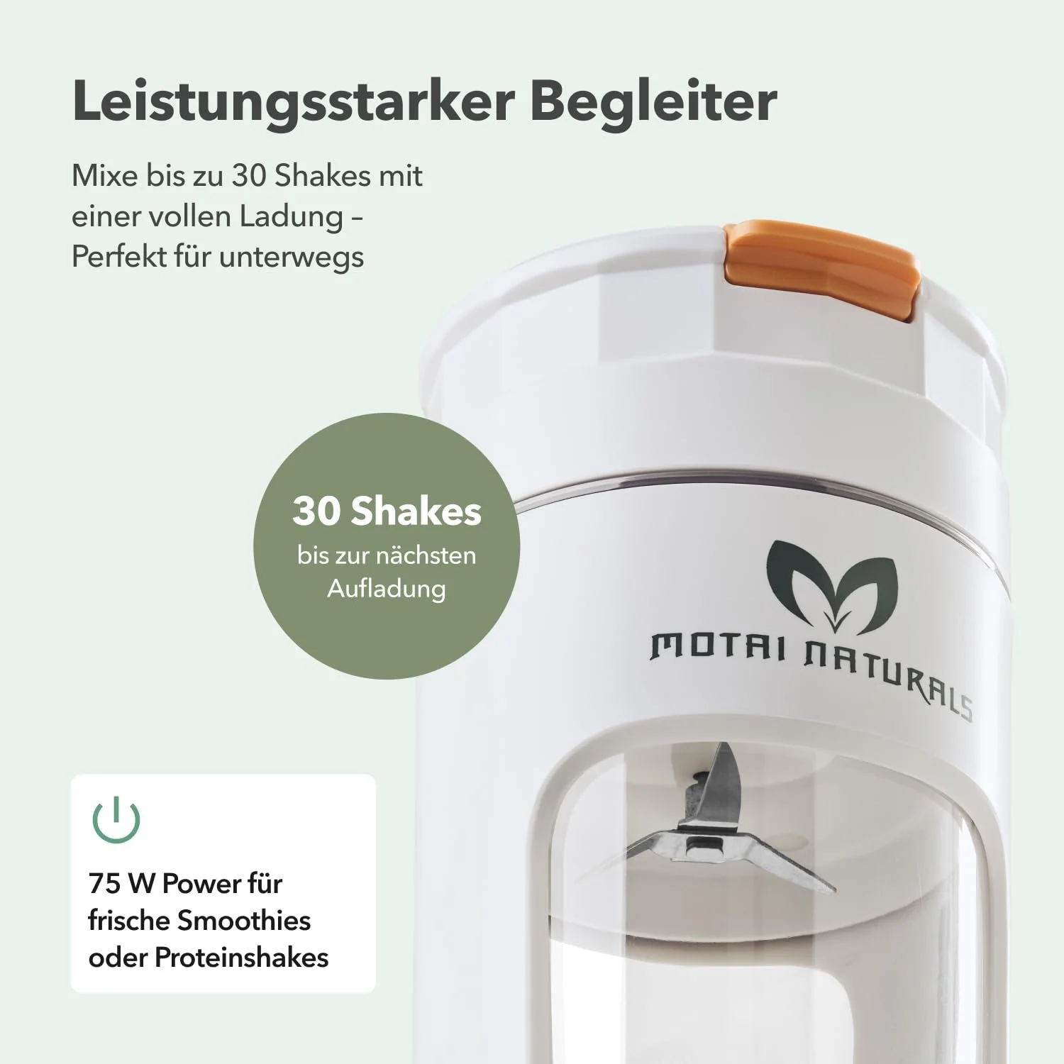 Портативний блендер Motai для напоїв і смузі 75 Ватт, фото №6