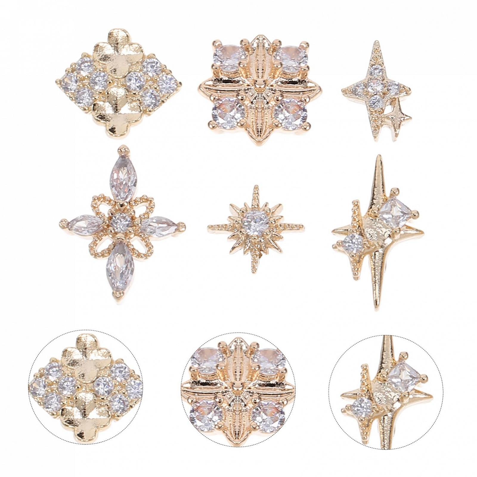 Набір прикрас для нігтів з ук: кільця, літери, підвіски, золотий циркон, фото №8 Набір прикрас для нігтів з ук: кільця, літери, підвіски, золотий циркон, фото №8