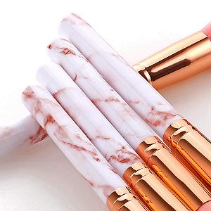 Набор кистей для макияжа Yilin 10 Professionelle Foundation Lidschatten Lip Liner Rouge Marmor Gesicht synthetic.ua - Фото 1