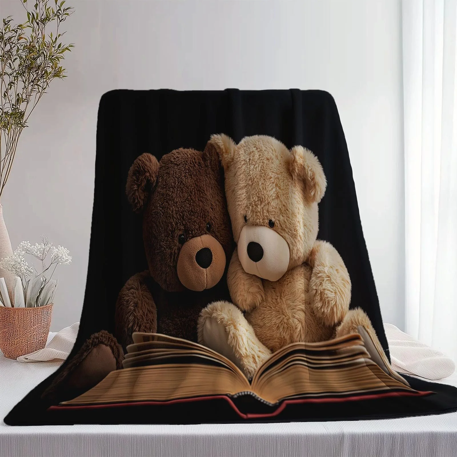 Плед Cuddly Для взрослых 3D Цветной Фланелевый Плед Шерпа Флисовый Плед Для взрослых 150 x 200 см Мягкий Плед из Микрофибры Теплый Плед Простой Мотив Плюшевого Мишки Легкий и Теплый Плед, фото №6