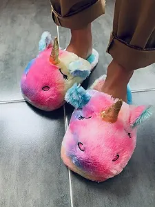 Домашние тапочки Единорог Радужные - Фото 1