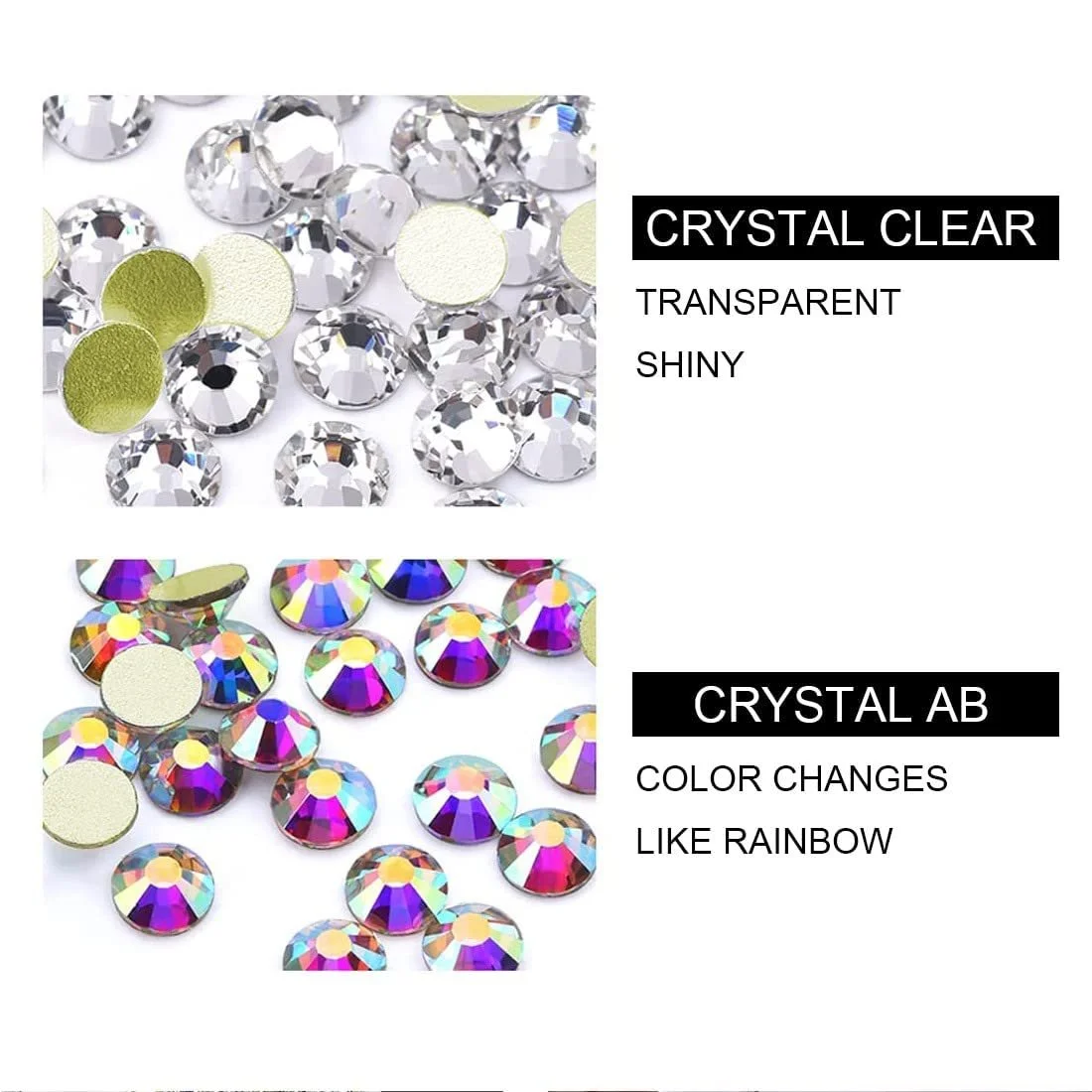 Стрази для нігтів zalati 14AB Колір, 12 круглих нігтів, 6 розмірів, фото №2