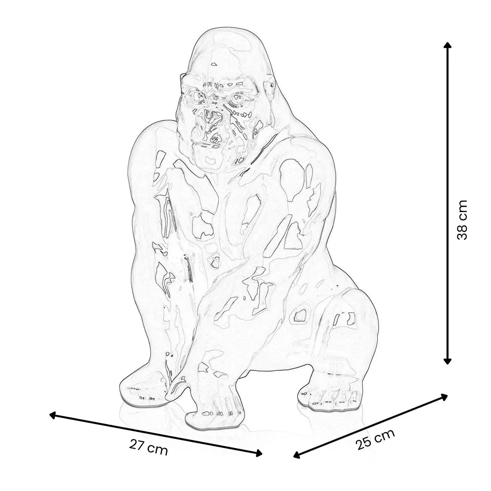 Настільна лампа ADM Orangutan Pop Art Resin Metal Effect Золотий 38 см, фото №7