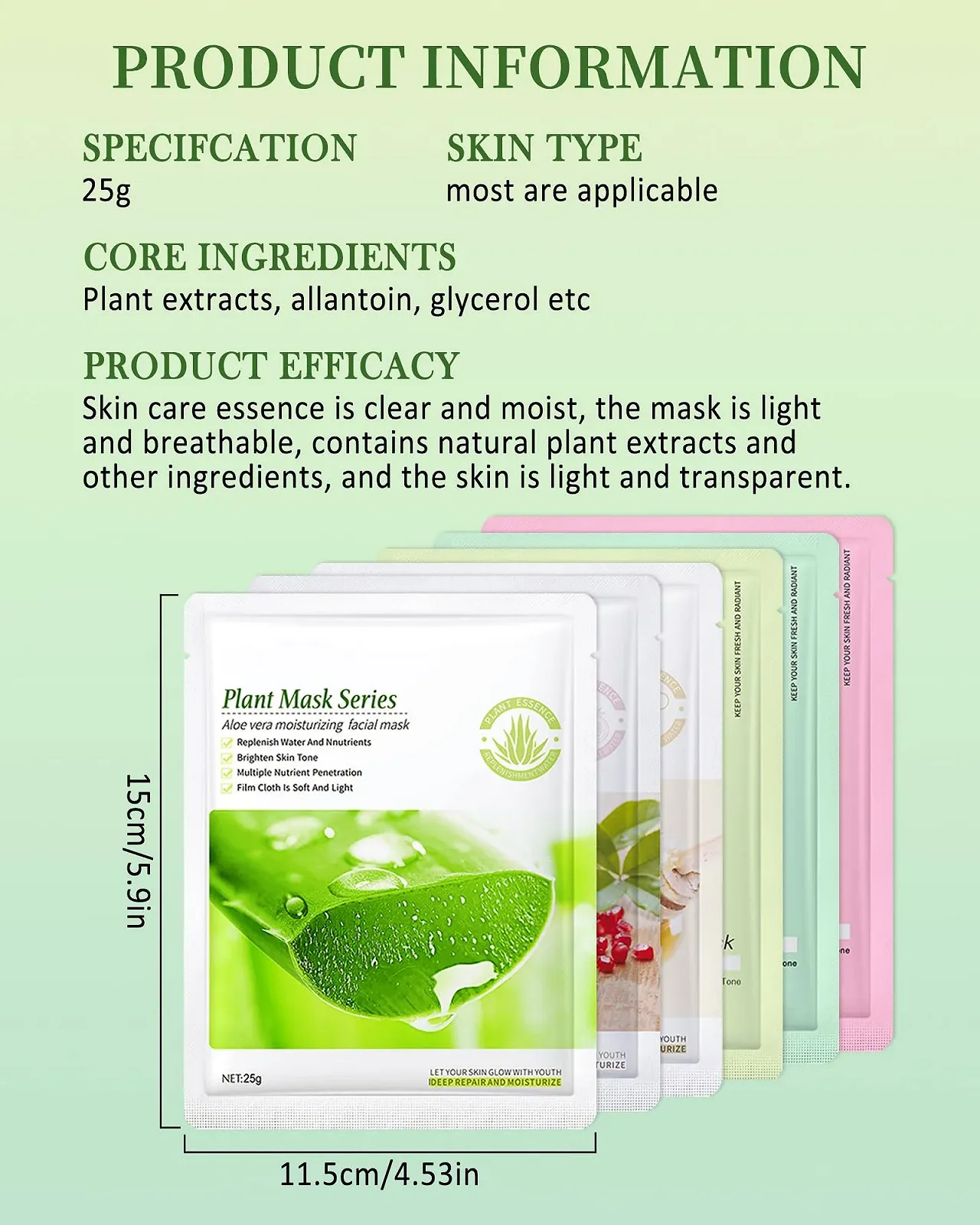 Маска для обличчя LYSdefeu Hydrat для жінок - 6 штук Daily Care, заспокійлива, зволожуюча, фото №7