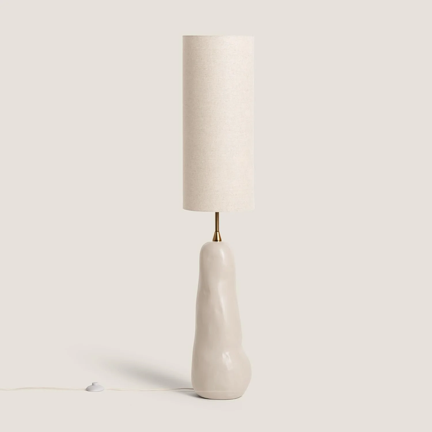 Настільна світлодіодна лампа LEDKIA LIGHTING Bryony кераміка та тканина сіро-коричневий, фото №4