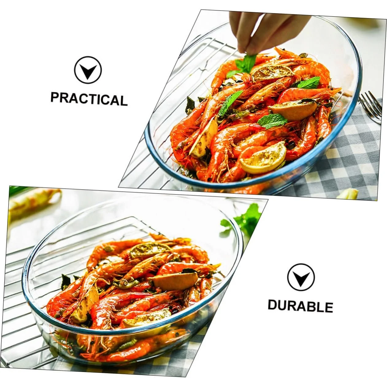 Деко для запікання Ipetboom Скляне Термостійке Прозоре, фото №3