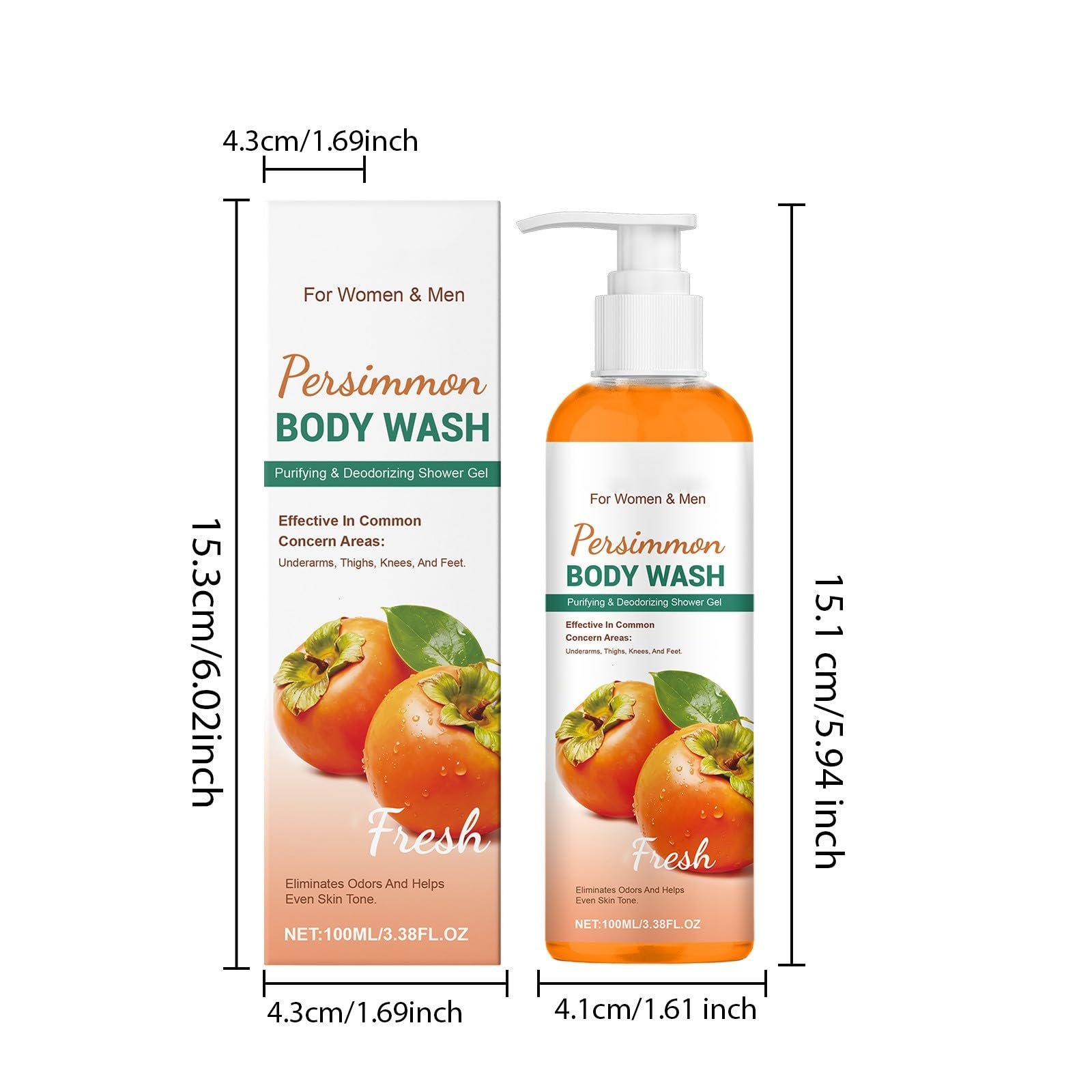 Гель для душу з хурмою освіжаючий та дезодоруючий (2 шт.), фото №9