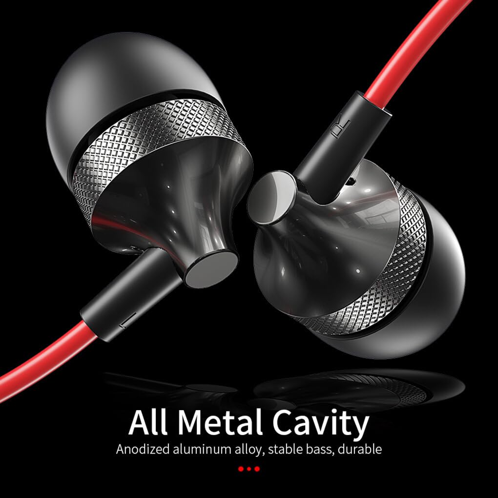 Наушники SUIOPPYUW Кабельные Вкладыши-Наушники Легкие Металлические с Микрофоном, фото №6