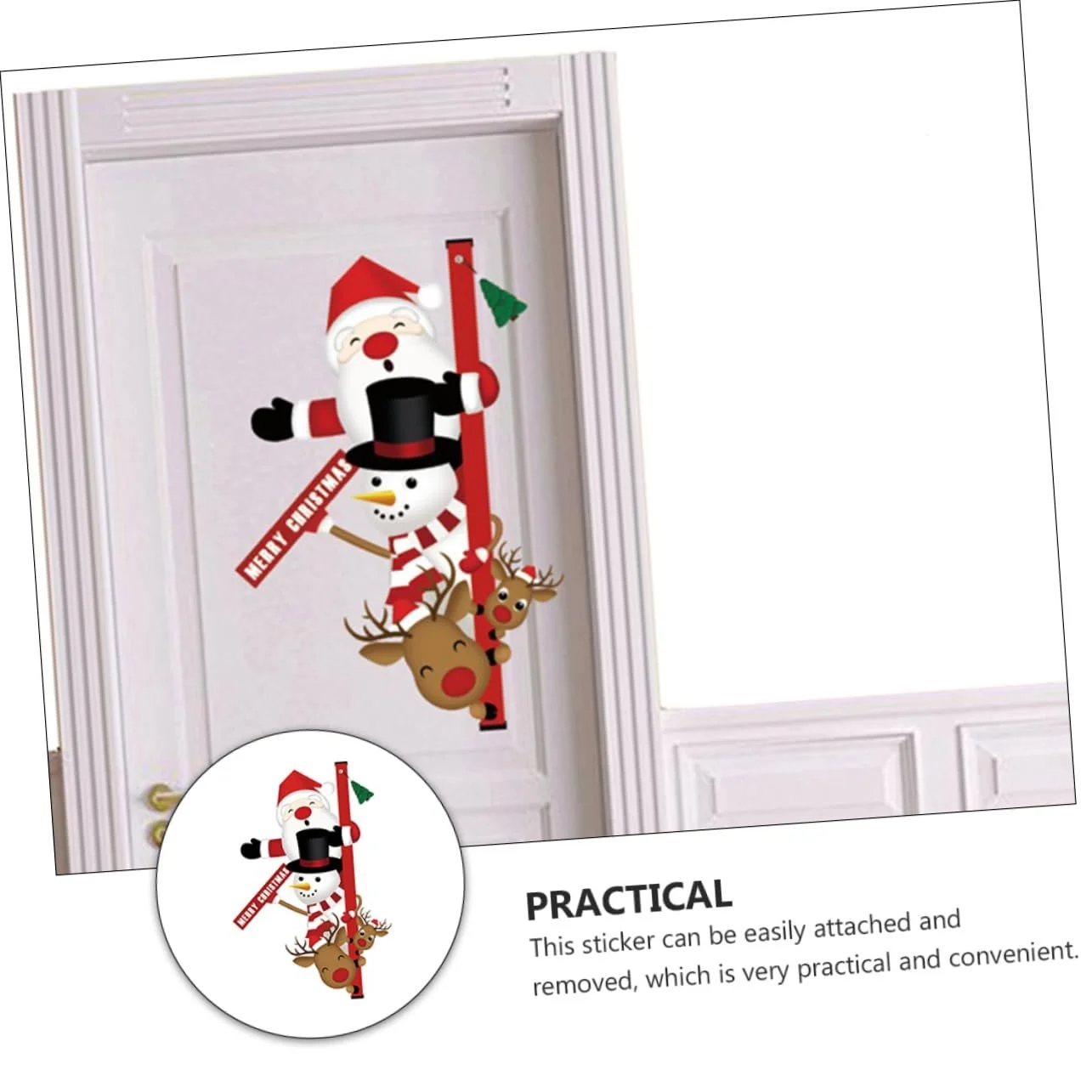 Наклейка на двері Vaguelly Snowman Christmas PVC, фото №4 Наклейка на двері Vaguelly Snowman Christmas PVC, фото №4