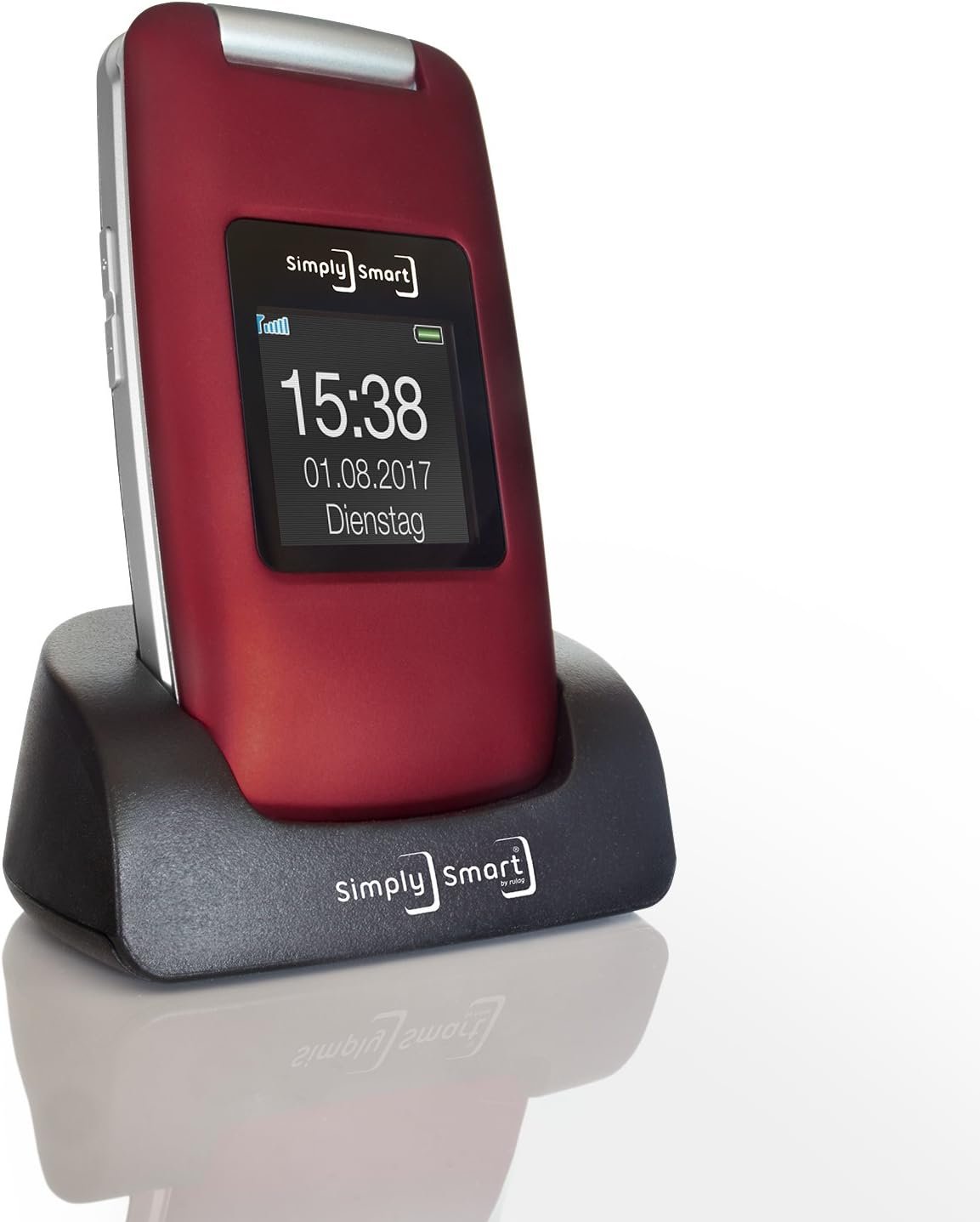Телефон 2.4" Simply Smart MB 100 / 64 МБ / 100 МБ / 1-SIM / Bluetooth 3.0 / FM / SD-слот / Камера 2Мп / 800мАч / Ліхтарик/ Кнопка підтримки (SOS) / Великі клавіші / Голосова клавіатура / Червоний, фото №2