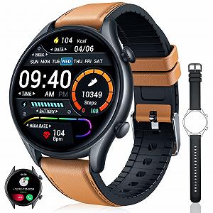 Смарт-часы Motsfit мужские с функцией телефона, фитнес-часы с шагомером, большой дисплей 1,32 дюйма, водонепроницаемый фитнес-трекер, спортивные часы для iOS Android - Фото 1
