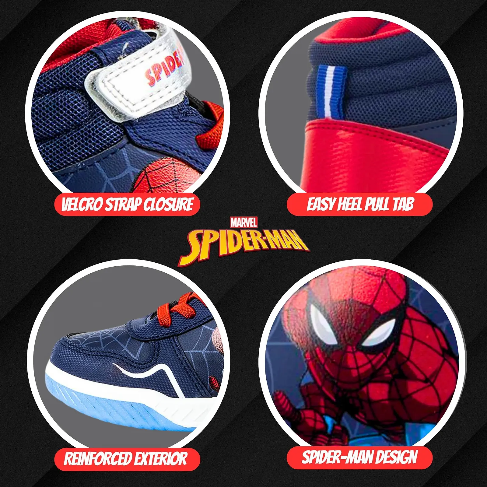 Обувь Spiderman для мальчиков, высокие кроссовки, подарок для мальчиков и подростков, размеры UK 9 - 1, фото №5