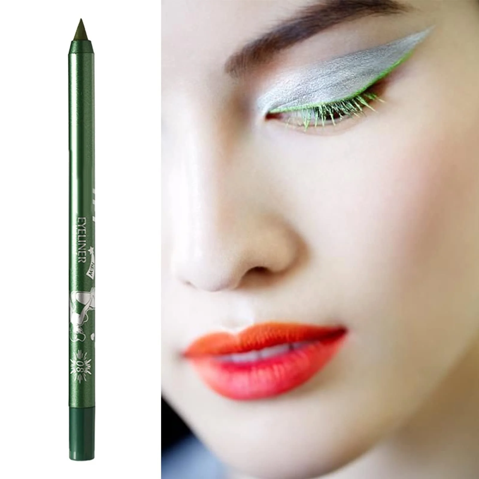 Карандаш для глаз Sponge 10 Rainbow Colours Eyeliner Glue Stick 2 в 1, фото №4