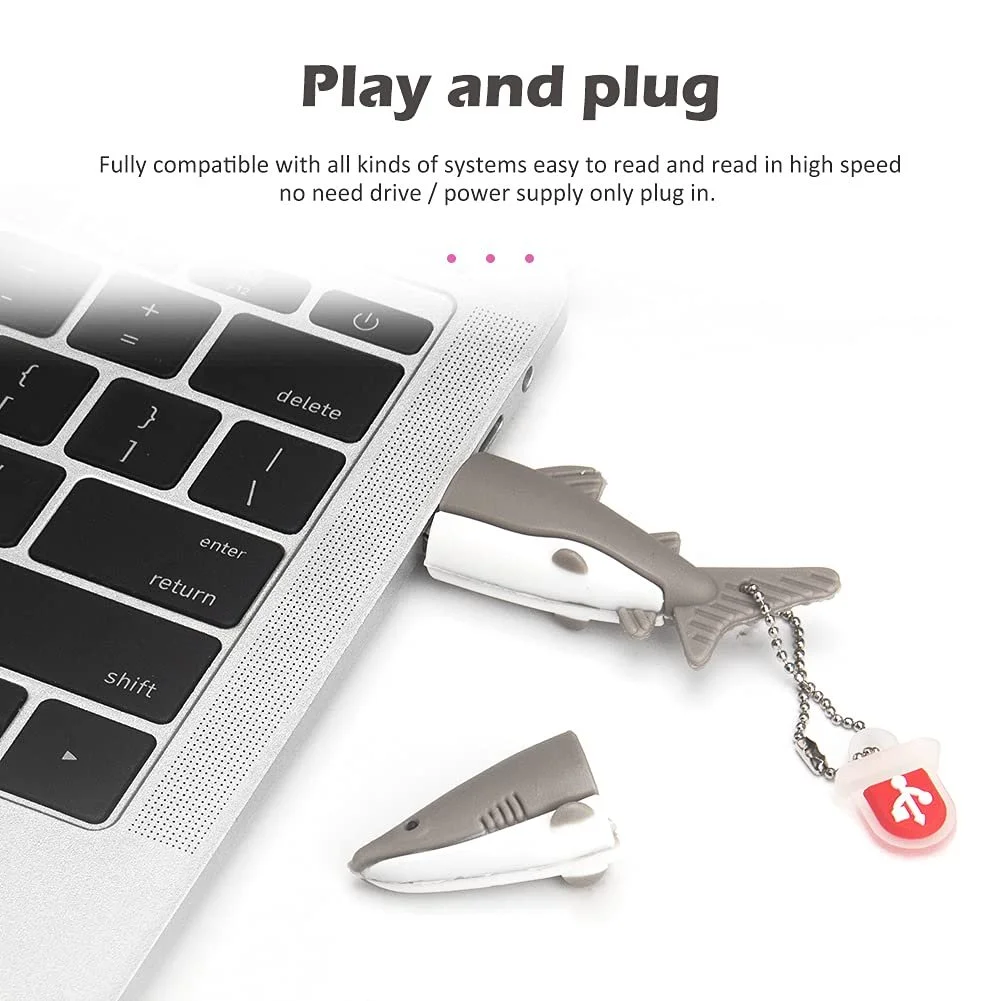 USB-флеш-накопичувач BORLTER CLAMP 64 GB Shark Shape USB 2.0, фото №3 USB-флеш-накопичувач BORLTER CLAMP 64 GB Shark Shape USB 2.0, фото №3
