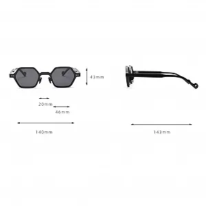 Сонцезахисні окуляри Retro Hexagonal Kachawoo Поляризовані synthetic.ua - Фото 1