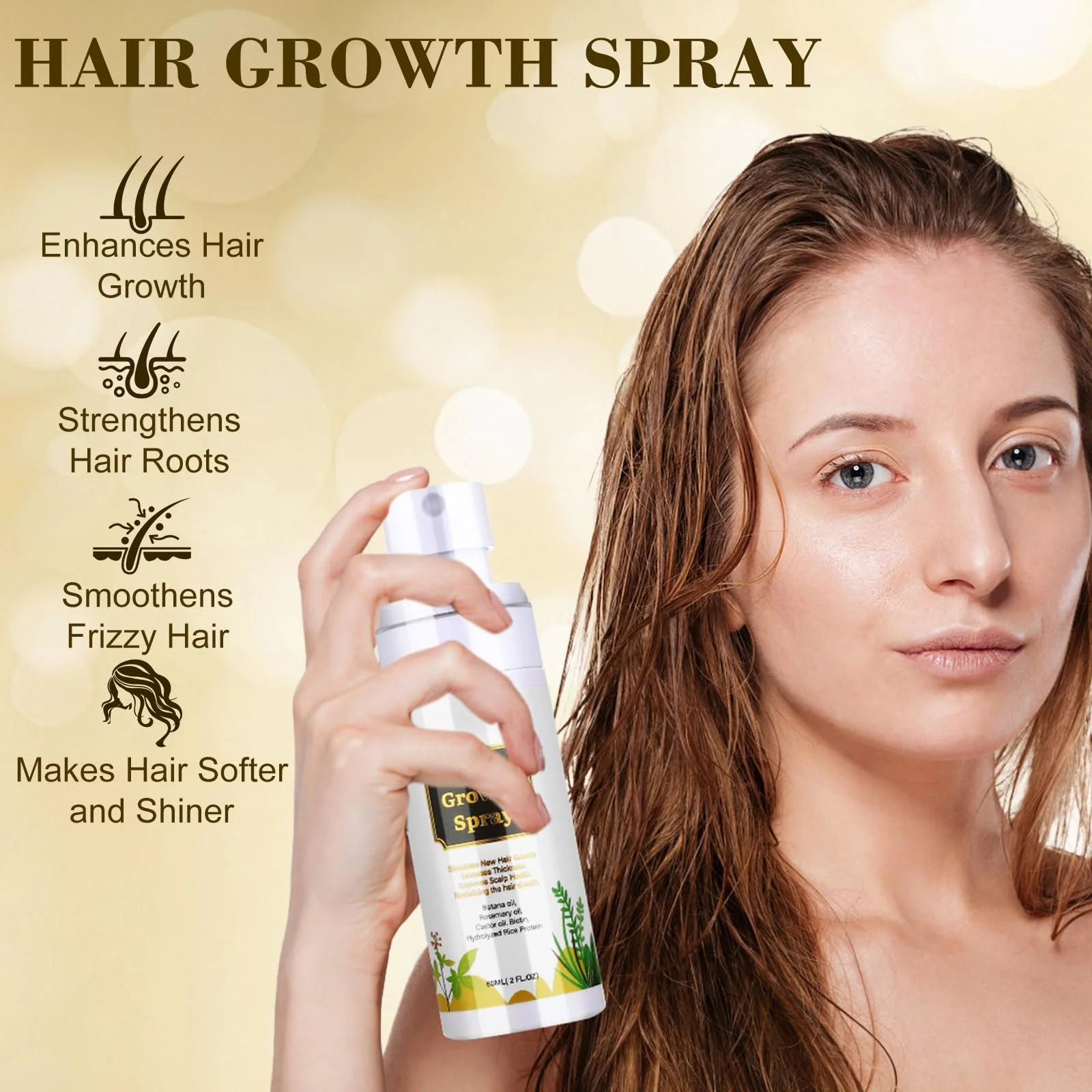 Олія-спрей Натуральна для прискорення росту волосся з олією батана, фото №4