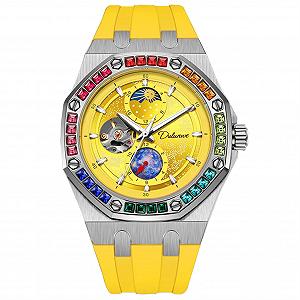 Чоловічий годинник FORSINING Starry Sky Luminous Design Mechanical Automatic Hand Wind Moon Phase Color Diamond Dial Waterproof - Фото 1