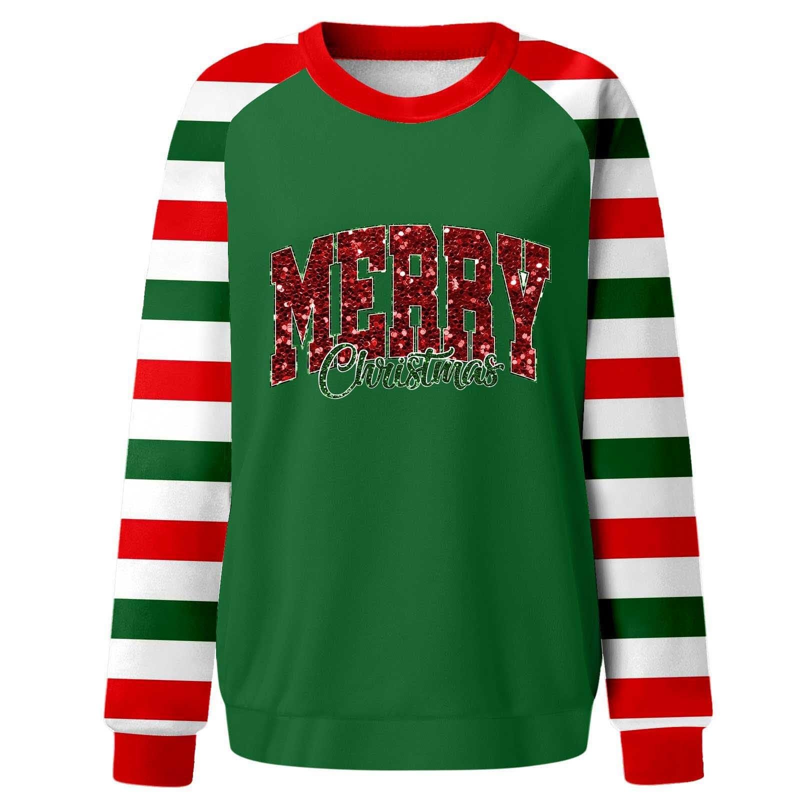 Рождественский Свитер Женский Зимний Принт Sweatshirt С Длинным Рукавом Круглый Вырез Casual Рождественский Пуловер Свободные Топы, фото №2