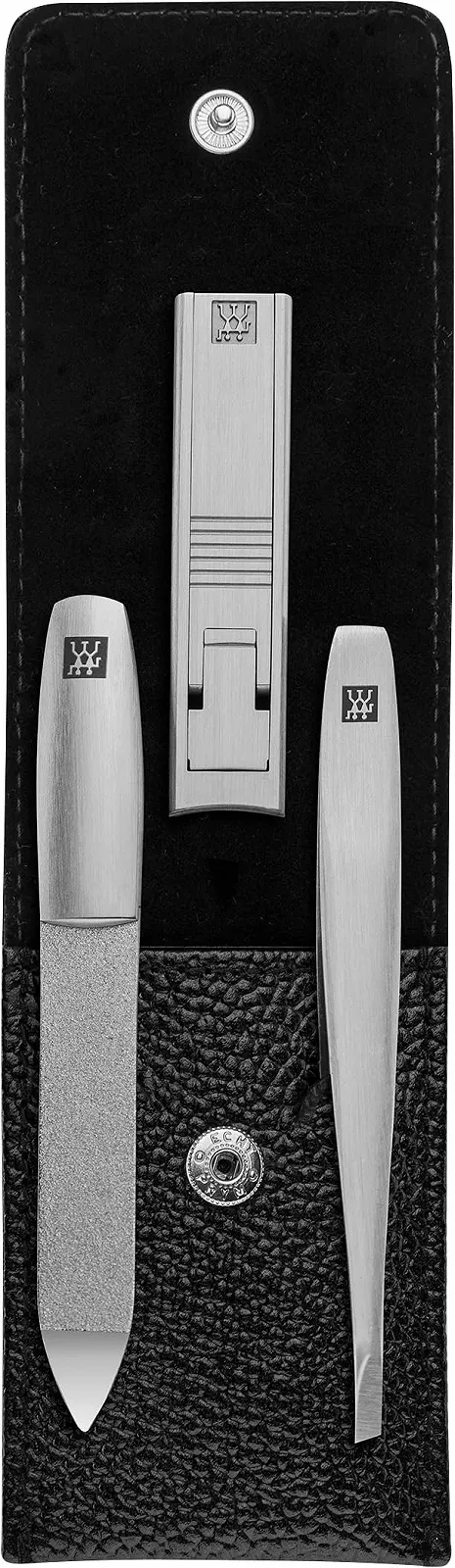 Набір для манікюру Zwilling Estuche De Bolsillo, шкіра, чорний, 3 шт, фото №1