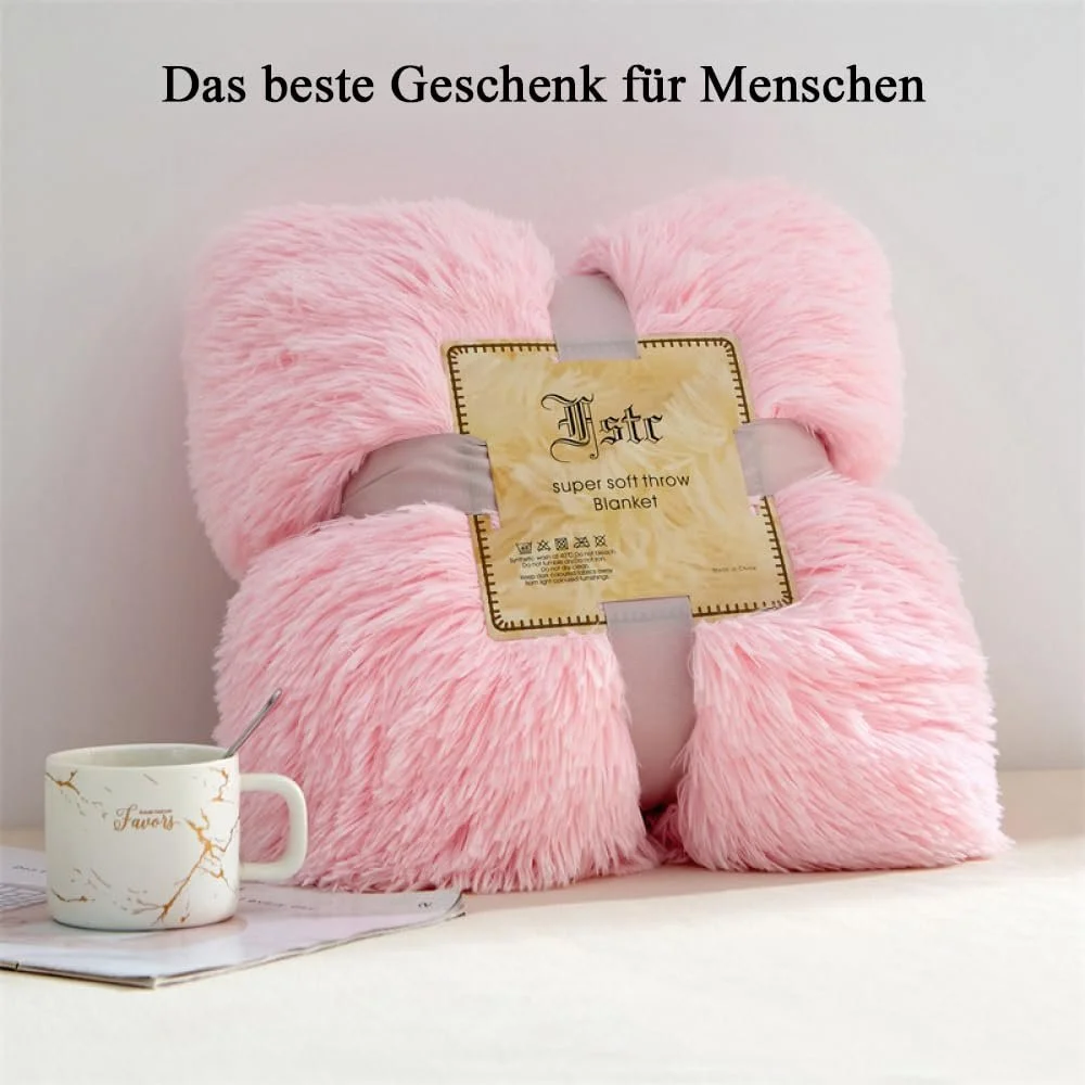 Покривало Freyamy Пухнасте з довгошерстного мікроволокна, штучне хутро, затишне, 80 x 120 см, світло-зелене, фото №7