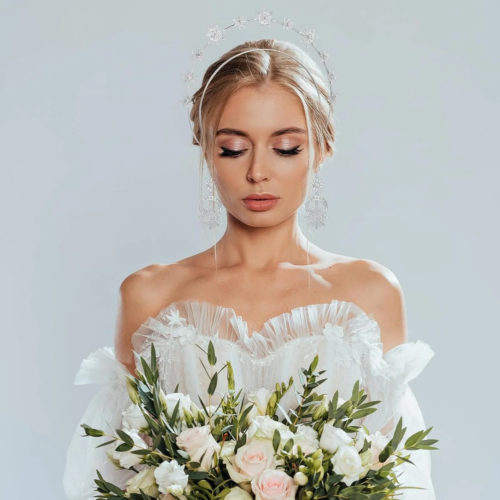 Обруч Звезды Луна Золотая, фото №7