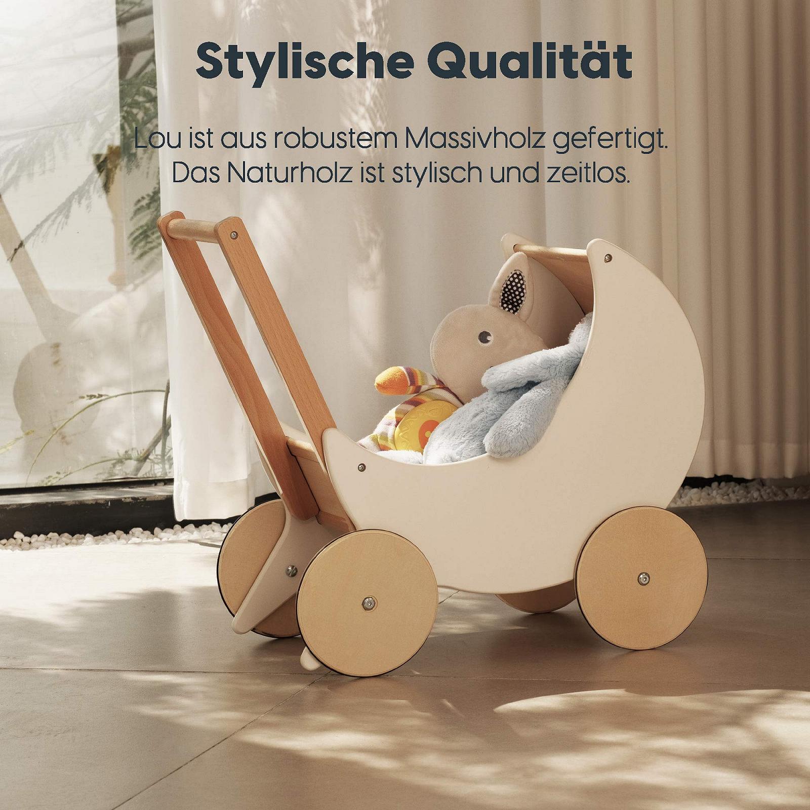 Ходунки wuuhoo Lou Деревянные Белые с Резиновыми Колесами и Поддержкой, фото №6 Ходунки wuuhoo Lou Деревянные Белые с Резиновыми Колесами и Поддержкой, фото №6