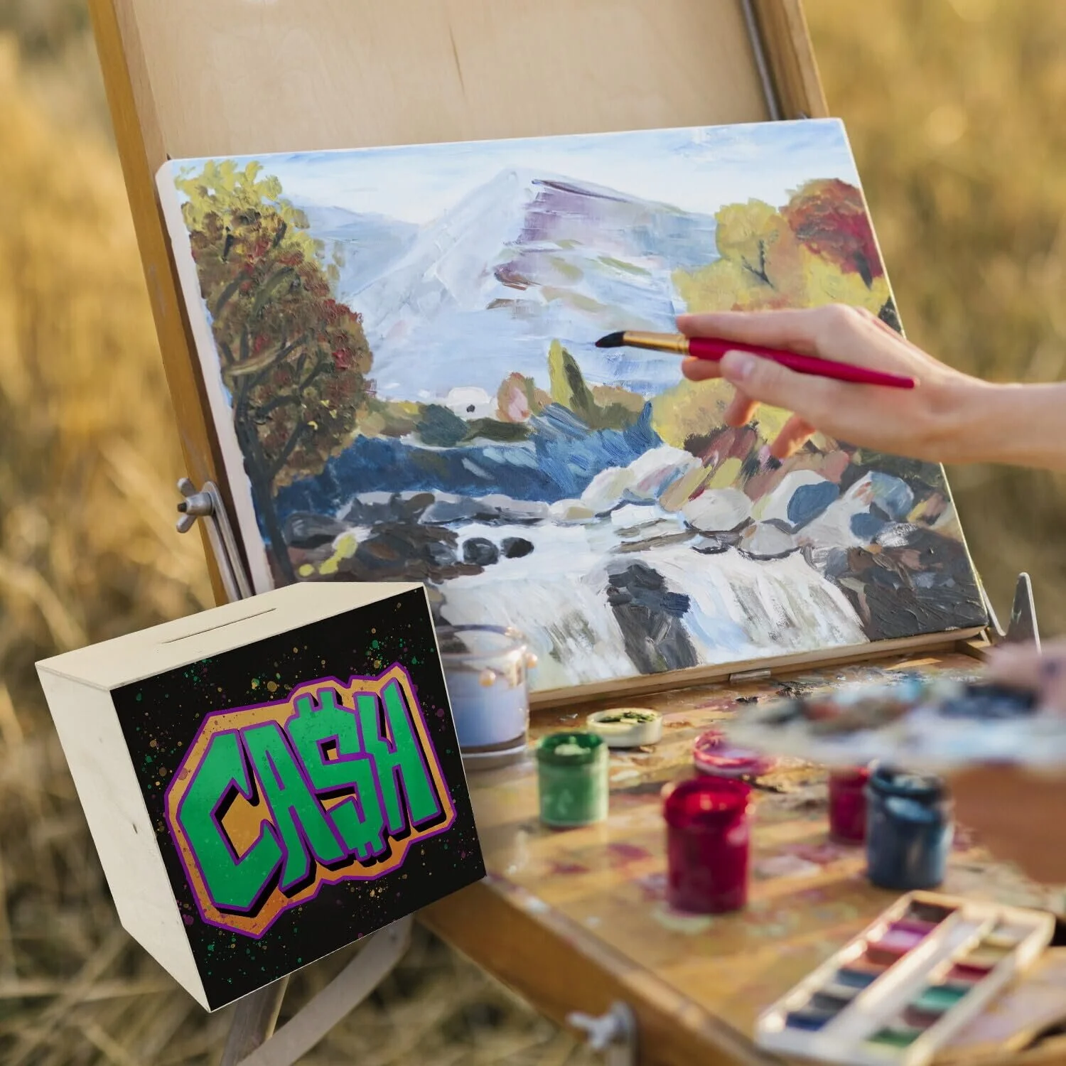 Скарбничка Cash Graffiti дерев'яна з мотивом графіті, фото №6