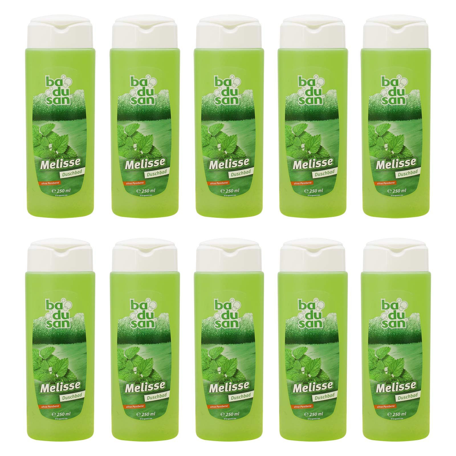 Гель для душу Badusan Melissa тривала свіжість упаковка з 10 шт. по 250 мл, фото №1