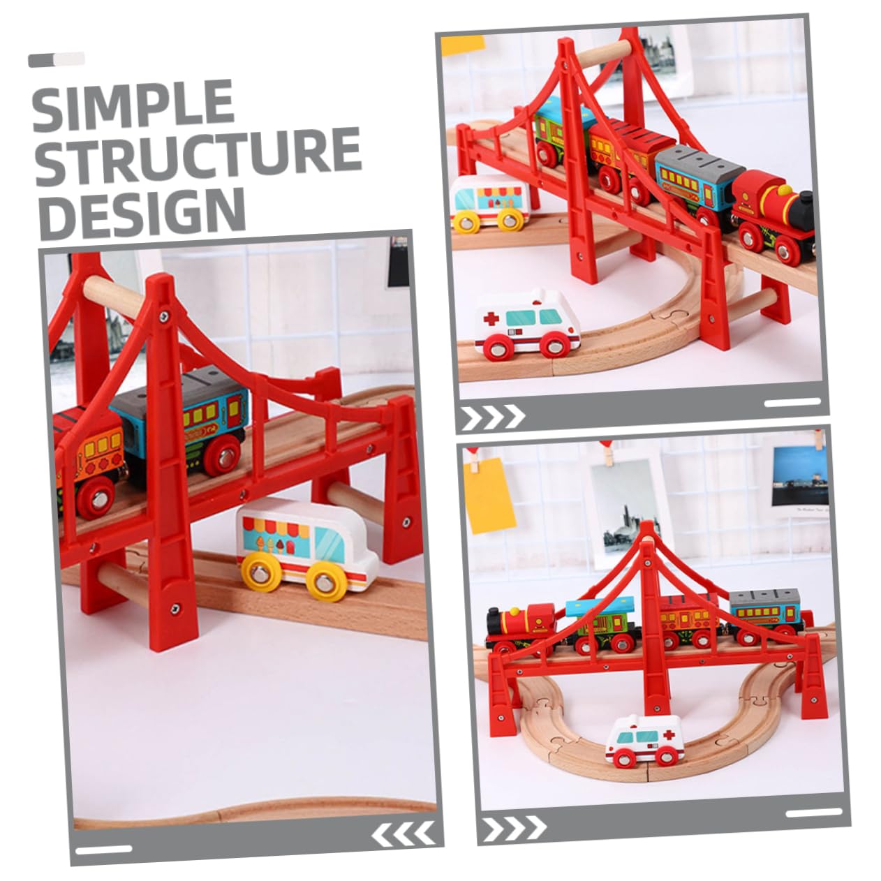 Мост VICASKY 2 Railway Bridge Model Деревянная Перекрестная Игрушка Пластик, фото №5