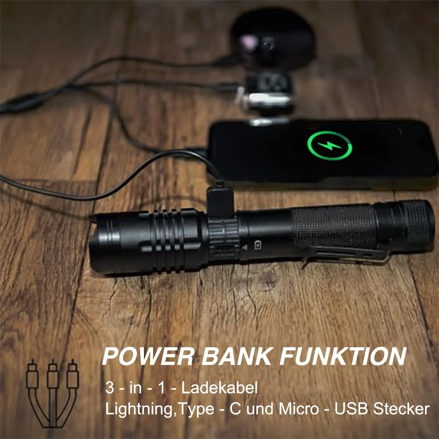 Ліхтар LED Акумуляторний, Надзвичайно Яскравий Магнітний USB C, Дифузор і Магнітний Затискач, З можливістю зміни масштабу та Водонепроникний, Акумуляторні Ліхтарі, для Кемпінгу, Виживання, Відкритого повітря, фото №5