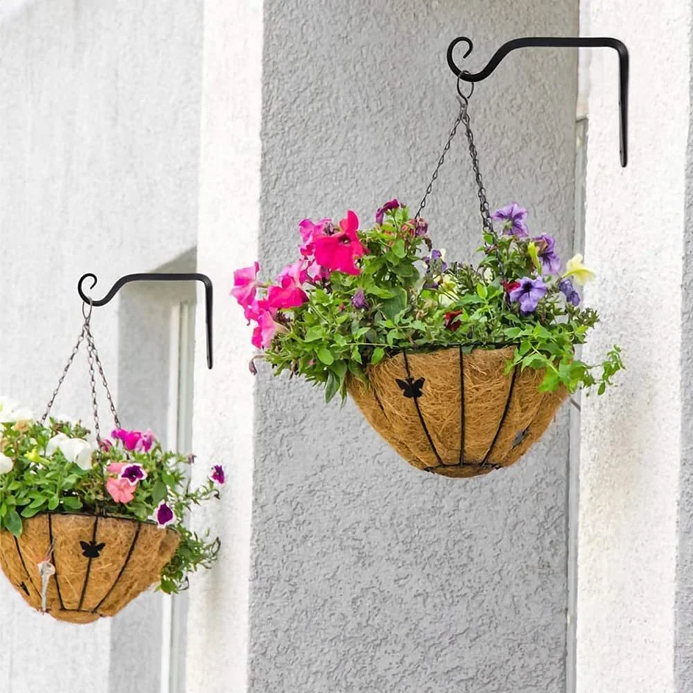 Настінні кронштейни для рослин Залізні гачки Чорні Набір з 2 шт., фото №9 Настінні кронштейни для рослин Залізні гачки Чорні Набір з 2 шт., фото №9