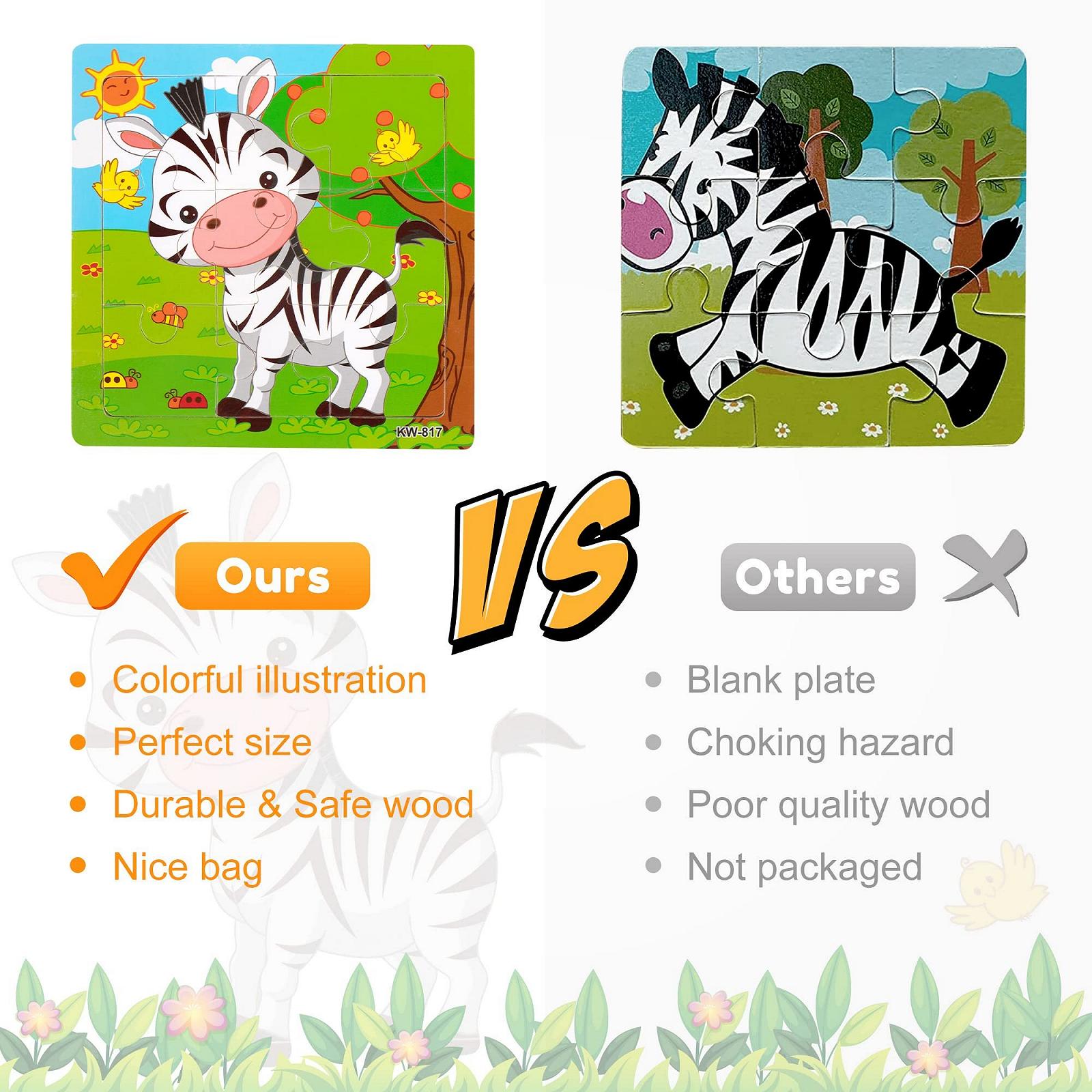 Дерев'яний пазл SYNARRY Тварини 6 x 9 елементів для дітей 2-3 роки, фото №5