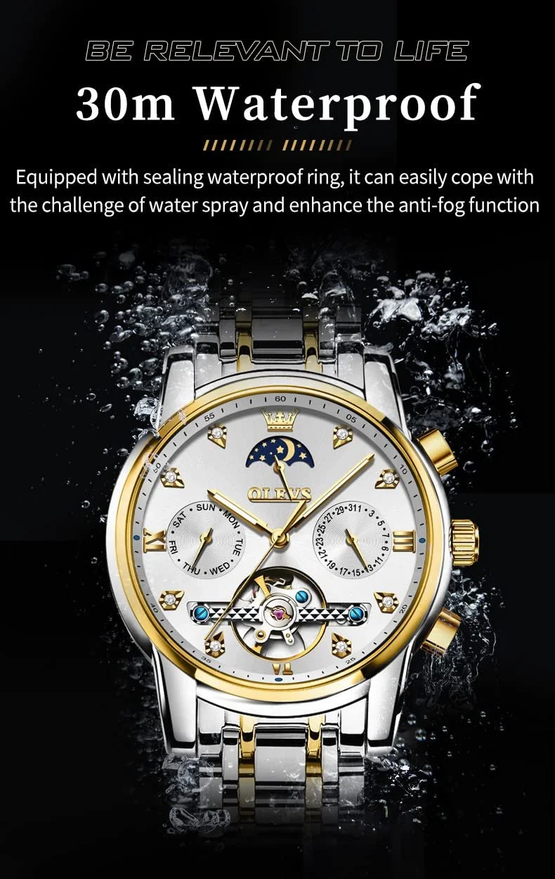 Автоматичний Чоловічий Годинник OLEVS Механічний, Водонепроникний, Люмінесцентний, фото №4 Автоматичний Чоловічий Годинник OLEVS Механічний, Водонепроникний, Люмінесцентний, фото №4