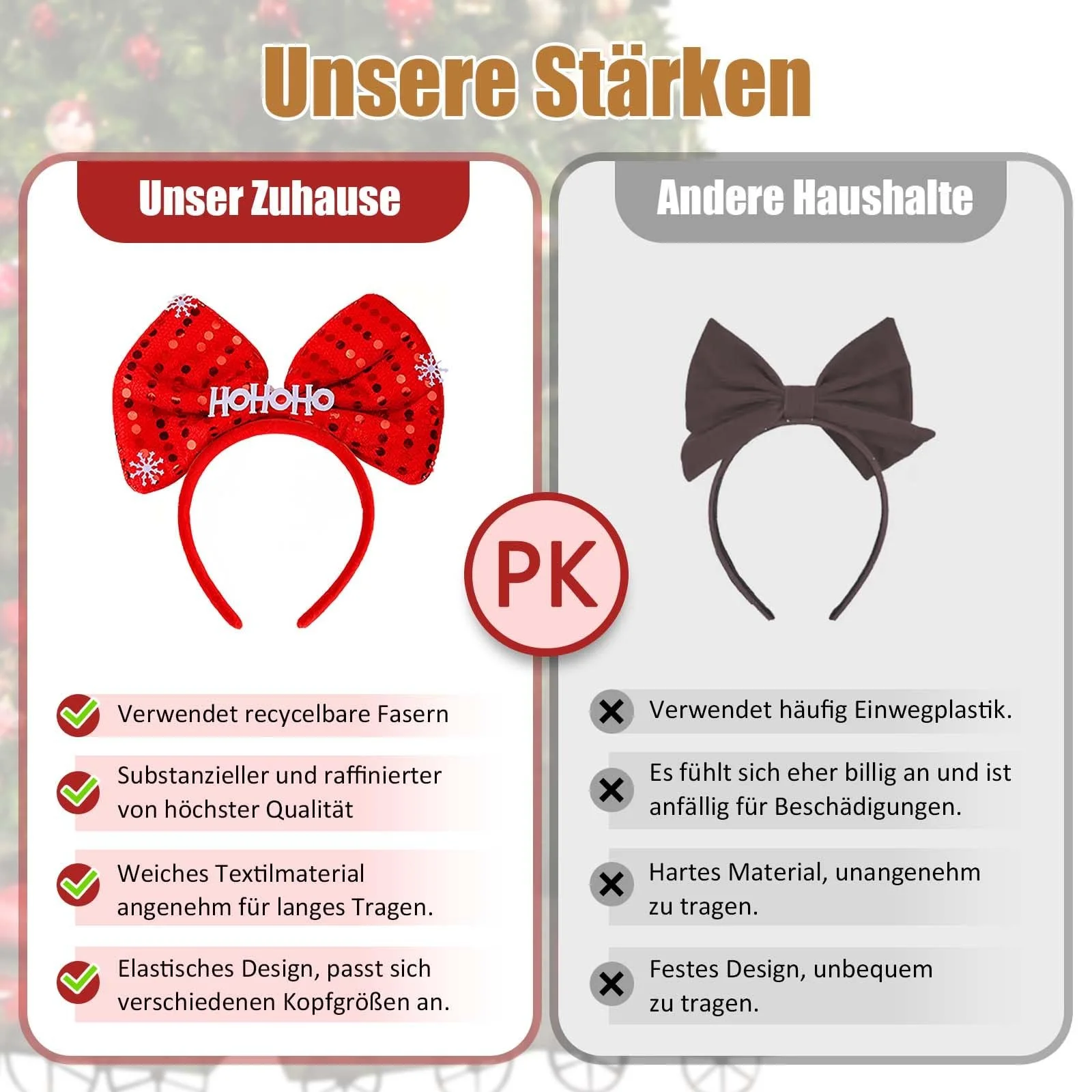 Набор рождественских обручей 10 шт., фото №5