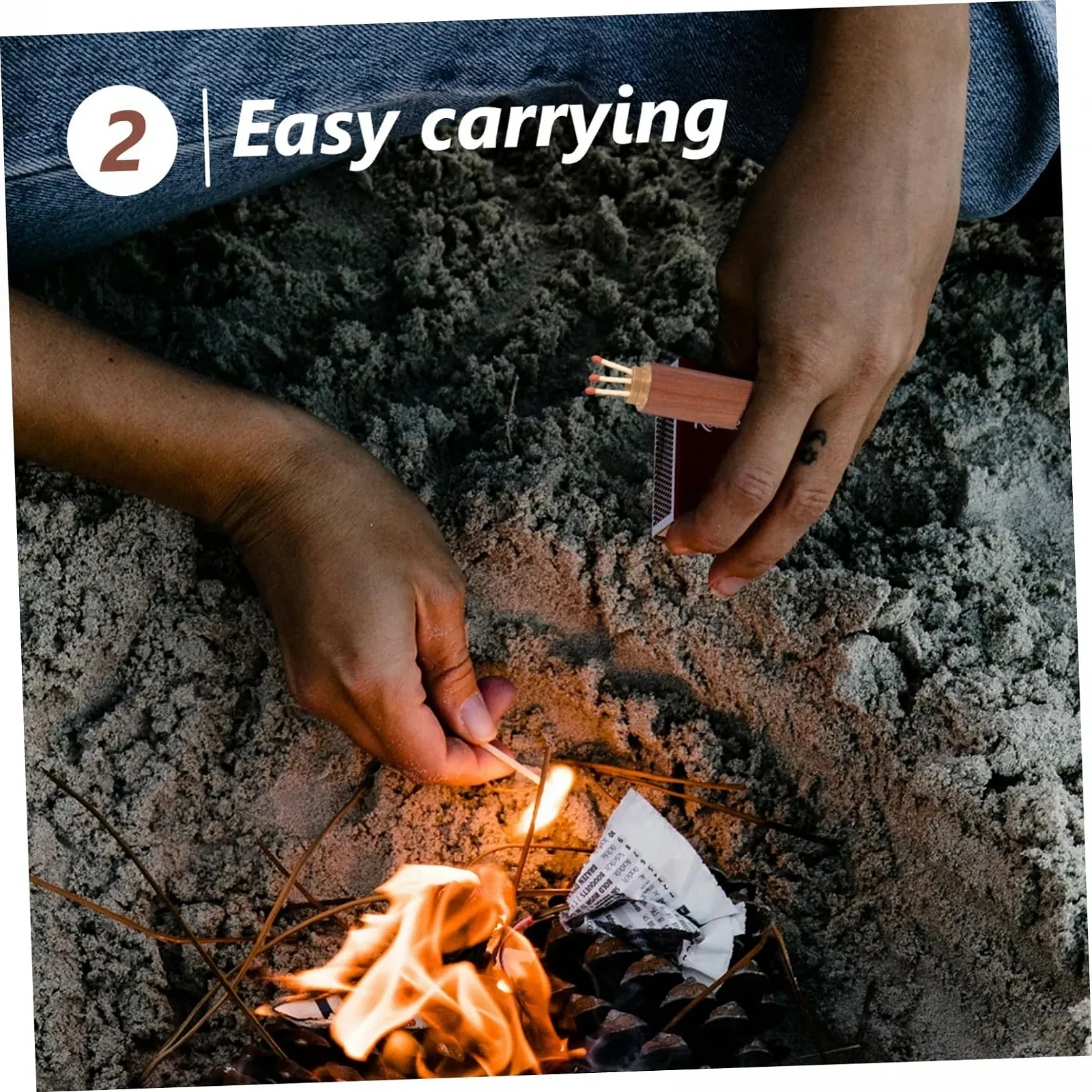 Коробка COOLHIYA, дерев'яна, контейнер для зберігання сірників, фото №2