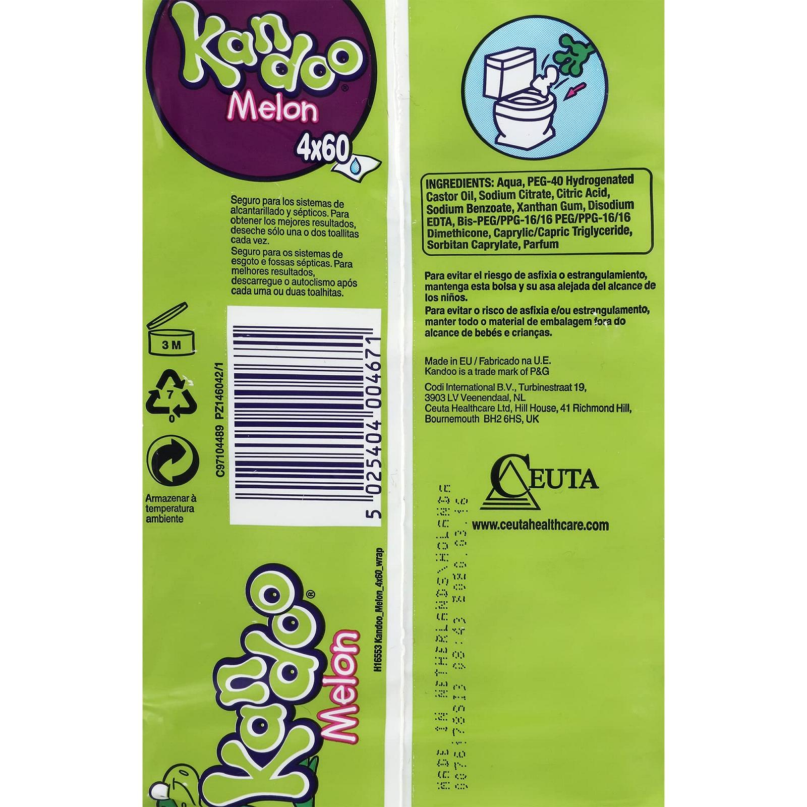 Серветки Kandoo Refill Диня 4 x 60, фото №5