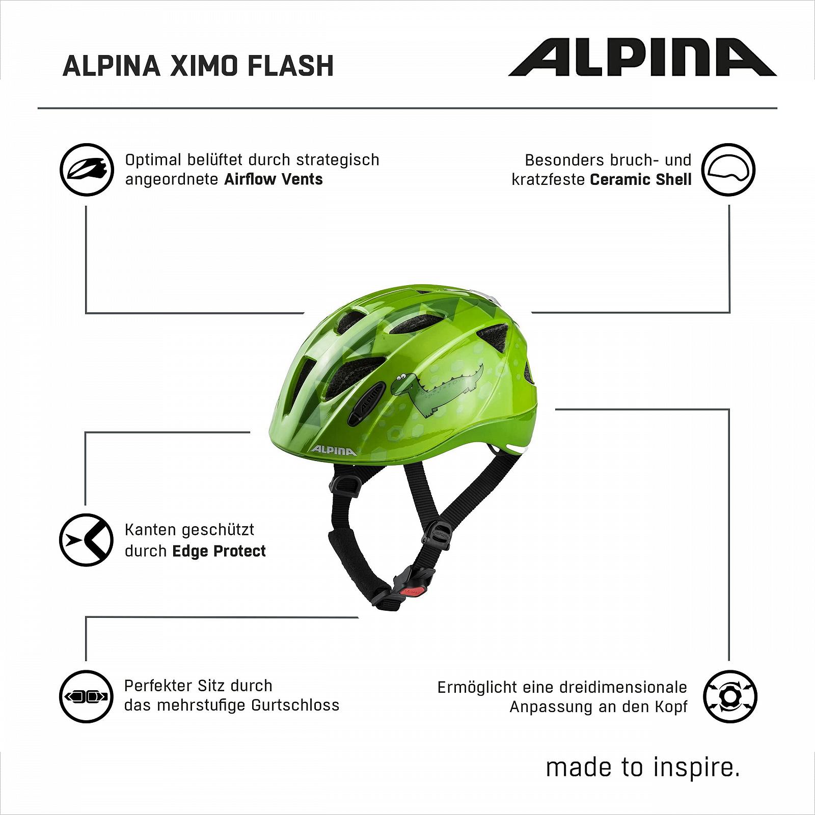 Шлем велосипедный ALPINA XIMO Flash с LED подсветкой для детей, фото №6